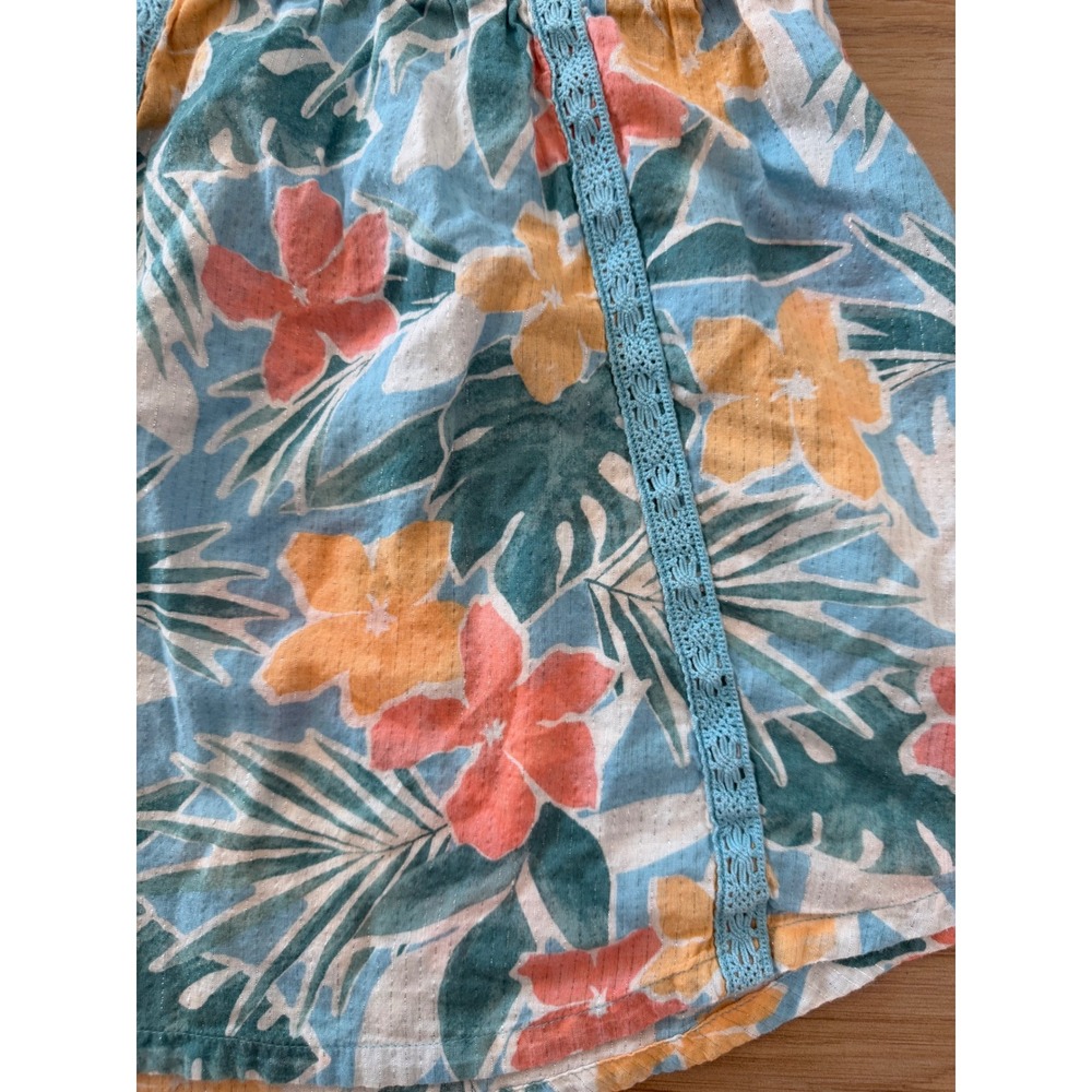 Abercrombie Kids Tropical Floral Swimsuit & Cover Up Dress Set Blue Orange 9/10 - Picture 6 of 8